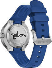 Load image into Gallery viewer, Citizen Promaster Dive Eco Drive Orca Watch, Stainless Steel Case,Light Blue Polyurethane Strap, 3 Hand, ISO Compliant (Model:BN0238-02L)
