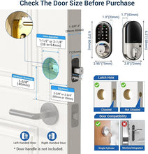 Load image into Gallery viewer, Veise Smart Lock, Fingerprint Door Lock, 7-in-1 Keyless Entry Door Lock with App Control, Electronic Touchscreen Keypad, Smart Deadbolt, Biometric Smart Locks for Front Door, Satin Nickel
