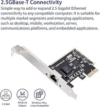 Load image into Gallery viewer, IO CREST 2.5 Gigabit Ethernet PCI Express PCI-E Network Interface Card 10/100/1000/25000 Mbps RJ45 LAN SI-PEX24059

