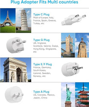 Load image into Gallery viewer, European Travel Plug Adapter, EU/UK/US Travel Plug Adapter Power Strip, 6 AC Outlets, 4 USB Ports (2 USB C), 3ft Wrapped Around Extension Cord, Compact for Travel
