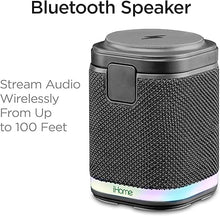 Load image into Gallery viewer, iHome Bluetooth Speaker with Wireless Charger, Charging Station with Color Changing Night Light - Dark Gray (iPBT50DG)
