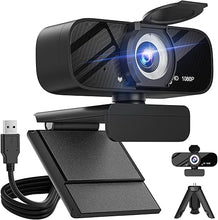 Load image into Gallery viewer, Full HD 1080P Webcam with Microphone, Adjustable FOV, Zoom, Software Control &amp; Privacy Cover, USB HD Computer Web Camera, Plug and Play, for Zoom/Skype/Teams, Conferencing and Video Calling
