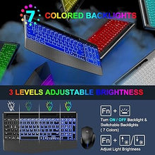 Load image into Gallery viewer, Wireless Keyboard and Mouse, Ergonomic Keyboard Mouse - RGB Backlit, Rechargeable, Quiet, with Phone Holder, Wrist Rest, Lighted Mac Keyboard and Mouse Combo, for Mac, Windows, Laptop, PC
