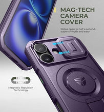 Load image into Gallery viewer, Dexnor for iPhone 16 Case with Slide Camera Cover &amp; Adjustable Kickstand, Magnetic Rugged Shockproof Bumper Cases Heavy-Duty Magnetic Protective Cover,Phantom Purple
