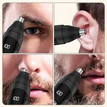 Load image into Gallery viewer, Nose Hair Trimmer,Painless Ear&amp;Eyebrow Trimmer for Men with Dual Edge Blades,Rechargeable,Light Indicator Easy Washing (Black)
