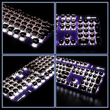 Load image into Gallery viewer, Camiysn Typewriter Style Mechanical Gaming Keyboard, Purple Retro Punk Gaming Keyboard with White Backlit, 104 Keys Blue Switch Wired Cute Keyboard, Round Keycaps for Windows/Mac/PC
