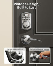 Load image into Gallery viewer, Veise Keyless Entry Door Lock with 2 Lever Handles - Electronic Keypad Deadbolt, Auto Lock, Easy Installation Digital Smart Code Door Lock, Front Door Lock Set, Satin Nickel
