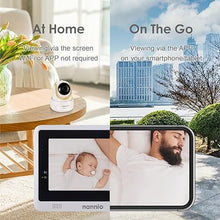 Load image into Gallery viewer, nannio-Connect Smart WiFi Touchscreen Baby Monitor, HD Monitor WiFi Smartphone - Night Vision, Temper Sensor, 2-Way Audio, Pan-Tilt-Zoom via 5&quot; Screen and Free APP, Work with iOS, Android, Ideal Gift
