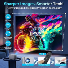 Load image into Gallery viewer, Projector 4K,?Auto Focus/Keystone?Projector with WiFi and Bluetooth, Native 1080P 800ANSI Outdoor Movie Projector, Auto 6D Keystone &amp; 50% Zoom, Mini Projector for Bedroom/Home Theater with USB, HDMI
