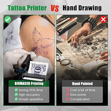 Load image into Gallery viewer, BIOMASER Tattoo Printer Wireless Tattoo Stencil Printer for Tattooing- Bluetooth Tattoo Transfer Stencil Machine Thermal Printer Copier with 20pcs Transfer Paper 1 Roller Thermal Paper
