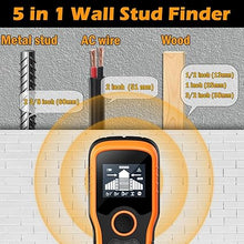 Load image into Gallery viewer, Stud Finder Wall Scanner with Smart Chip Sensor, HD LCD Display and Audio Alarm, 5 in 1 Wood &amp; Metal Stud Detector/Beam Finder, Live Wire Detection,for Joist Drywall
