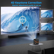 Load image into Gallery viewer, [Electric-Focus] Mini Projector with 5G WiFi and Bluetooth, FunFlix G1 1080P Movie Projector Fully Sealed Outdoor Projector 300&quot; Screen 15000 Lumens &amp; Zoom&amp; 4D Keystone for Phone/Stick/HDMI/USB
