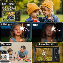 Load image into Gallery viewer, Black Digital Camera 2024 Upgrade 4K 44MP Digital Cameras for Teens, Digital Point and Shoot Camera for Kids with 16X Zoom, 64GB SD Card, Compact Small Camera for Boys Girls Teens Kids Gift
