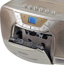 Load image into Gallery viewer, JENSEN CD-590-C CD-590 1-Watt Portable Stereo CD and Cassette Player/Recorder with AM/FM Radio and Bluetooth (Champagne)
