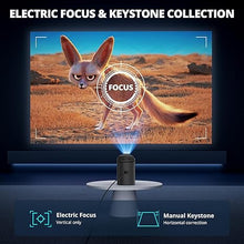 Load image into Gallery viewer, [Electric Focus] Mini Projector with WiFi and Bluetooth, Portable Projector Support 4K Movie Video Projection 350ANSI Phone Projector Home and Outdoor Cinema with HDMI Cable
