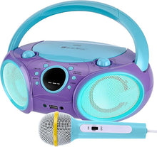 Load image into Gallery viewer, SingingWood NP030AB-CV Portable Karaoke System, Portable CD Player Boombox with Wireless for Home AM FM Stereo Radio, Headphone Jack, Portable Karaoke Supported AC or Battery Powered - Violet
