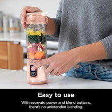 Load image into Gallery viewer, Ninja BC155PS Blast Two-Pack Portable Blender, Cordless, 18oz. Vessel, Personal Blender-for Shakes &amp; Smoothies, BPA Free, Leakproof-Lid &amp; Sip Spout, Rechargeable, Dishwasher Safe Parts, Peach &amp; Stone
