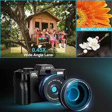 Load image into Gallery viewer, Digital Camera, 48MP Cameras for Photography with WiFi &amp; App Control, 4K Vlogging Camera for YouTube,Compact Camera,Perfect for Entry-Level Users and Beginners with Macro&amp;Wide Lens-32GB Card
