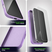 Load image into Gallery viewer, ENCASED Silicone Case for iPhone 16 PRO with Removable Magnetic Phone Grip Holder (Compatible with MagSafe) - Light Purple
