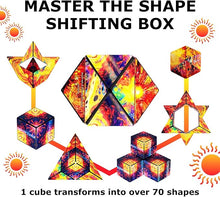 Load image into Gallery viewer, SHASHIBO Shape Shifting Box - Award-Winning, Patented Fidget Cube w/ 36 Rare Earth Magnets - Transforms Into Over 70 Shapes, Download Fun in Motion Toys Mobile App (Holographic - Solar)
