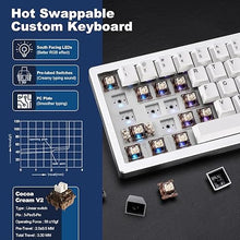 Load image into Gallery viewer, YUNZII AL68 Wireless Mechanical Keyboard 60%,QMK/VIA Aluminum Keyboard,Hot Swappable Custom Keyboard with Knob,Gasket Structure,RGB Backlit Gaming Keyboard for Mac/Windows (Silver, Cocoa Cream V2)
