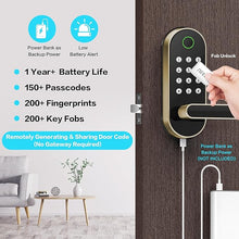 Load image into Gallery viewer, Keyless-Entry Fingerprint Smart Door Lock: Sifely Digital Electronic Lock with Code Passcode, Electric Door Knob, Biometric Door Handle Lock, Perfect for Exterior/Interior/Entry/Bedroom Doors (Gold)
