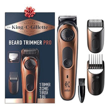 Load image into Gallery viewer, King C. Gillette Beard Trimmer PRO, 40 Length Settings, Cordless Design, Holiday Gifts for Men, 1 Trimmer, 1 Brush, 2 Combs, 1 Charger and 1 Zip Pouch
