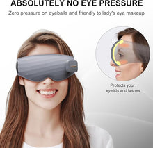 Load image into Gallery viewer, Eye Massager, Bluetooth Music Heated Massager for Migraines, Relax and Reduce Eye Strain Dark Circles Eye Bags Dry Eye Improve Sleep, Massage with adjustable levels,Ideal Gifts for Women Medium (Grey)
