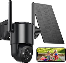 Load image into Gallery viewer, Security Cameras Wireless Outdoor Solar: Battery Cameras for Home Security WiFi Cameras Outdoor Surveillance Camera PTZ 360° CCTV Camera System with Floodlight Color Night Vision
