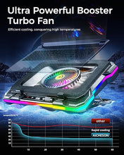 Load image into Gallery viewer, AICHESON Gaming Laptop Cooling Pad with Full RGB Lights, Powerful Cooler Fan Stand for 15-19 inch Gamer Heavy Duty Laptops and PC Computers
