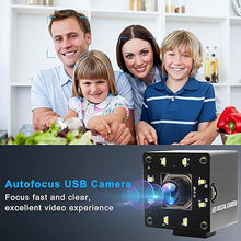 Load image into Gallery viewer, USB Camera 4K Autofocus Webcam High Resolution UHD 2160P USB Camera with 8pcs IR LEDs,100°No Distortion Lens Webcamera with IMX415 Sensor,30fps Plug and Play Web Cam for Video Conference
