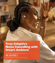Load image into Gallery viewer, JBL Live Free 2 - True Wireless Noise Cancelling Earbuds, Up to 35hrs of Playtime, 6 mics for Perfect Calls with Zero Noise, IPX5 Waterproof, Oval Tubes for Better Comfort, Isolation, &amp; bass (Black)
