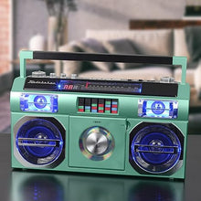 Load image into Gallery viewer, Studebaker SB2149TE Master Blaster Bluetooth Boombox with 3 Way Power, AM/FM Radio, USB Port, CD Player with MP3 Playback, LED EQ and 10 Watts RMS Speaker in Teal
