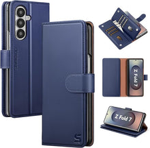 Load image into Gallery viewer, Compatible with Samsung Galaxy Z Fold7 Wallet Case with Card Holder,Fold 7 5G Phone Case Women Man RFID Blocking PU Leather Flip Protective Cover Credit Card Holder Slots,Dark Blue

