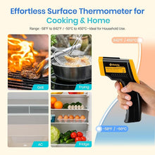 Load image into Gallery viewer, Etekcity Infrared Thermometer Laser Temperature Gun 774, Meat Food Candy Oven Thermometer for Griddle Accessories, Heat Gun for Cooking Refrigerator Tools, Yellow, -58°F to 842°F
