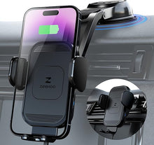 Load image into Gallery viewer, ZeeHoo Wireless Car Charger, 15w Fast Charging, Auto Clamping Car Phone Mount, Cell Phone Holder Charger, for iPhone 15 14 13 12 11 Pro Max Xs, Etc. (Black)
