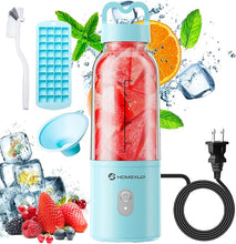 Load image into Gallery viewer, Portable Personal Blender 17 OZ/500 ML Juicer, 175W Personal Size Blender, Ideal for Smoothies, Ice Blending, Juicing, and Food Processing, Compact, Convenient, and Versatile (Blue)
