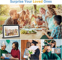 Load image into Gallery viewer, Upgraded 10 Inch WiFi Digital Photo Frame 16GB Smart Electronic Picture Frame with HD IPS Touch Screen | Auto-Rotate | Slideshow | Real-Time APP Upload | Easy Setup | Perfect Christmas Birthday Gift
