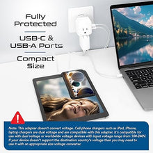 Load image into Gallery viewer, Ceptics European Plug Travel Adapter Set, 20W PD &amp; QC, Safe Dual USB &amp; USB-C - 2 USA Socket - Compact - Use in Germany, France, Italy, UK - Includes Type E/F, Type C, Type G SWadAPt Attachments
