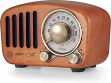 Load image into Gallery viewer, Vintage Radio Retro Bluetooth Speaker- Greadio Cherry Wooden FM Radio with Old Fashioned Classic Style, Strong Bass Enhancement, Loud Volume, Bluetooth 5.0 Wireless Connection, TF Card &amp; MP3 Player
