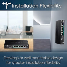 Load image into Gallery viewer, TRENDnet 5-Port Unmanaged 2.5G PoE+ Switch, Fanless, Compact Desktop Design, Metal Housing, 2.5GBASE-T Ports, IEEE 802.3bz, 55W PoE Budget, Black, TPE-TG350
