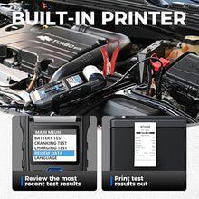 Load image into Gallery viewer, Car Battery Tester 12V 24V 100-2000CCA Lead-Acid Battery, TOPDON BT300P Alternator Tester, Load Tester, with Built-in Printer, Spark Free Metal Clamps, Automatic Reverse Polarity Protection

