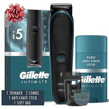 Load image into Gallery viewer, Gillette Intimate Men’s Pubic Hair Trimmer, Holiday Gift Set for Men, SkinFirst Pubic Hair i5 Trimmer for Men, Waterproof, With Anti Chafe Stick

