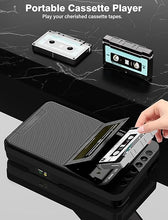 Load image into Gallery viewer, Portable Cassette Player, Cassette Tape Recorder via Bluit-in Microphone, Supports External Microphone Input, Cassette Tape Player Recorder with Retractable Handle,Headphone Jack,Big Speaker
