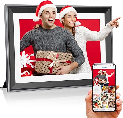 Upgraded 10 Inch WiFi Digital Photo Frame 16GB Smart Electronic Picture Frame with HD IPS Touch Screen | Auto-Rotate | Slideshow | Real-Time APP Upload | Easy Setup | Perfect Christmas Birthday Gift