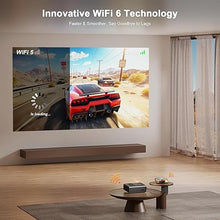 Load image into Gallery viewer, [Built-in Apps &amp; Auto Focus/Keystone] Smart Projector with WiFi and Bluetooth, VOPLLS 600ANSI Native 1080P Outdoor Projector, 50% Zoom Home Theater Movie Projector for Bedroom/iOS/Android/PPT
