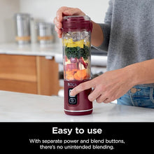 Load image into Gallery viewer, Ninja BC151CR Blast Portable Blender, Cordless, 18oz. Vessel, Personal Blender-for Shakes &amp; Smoothies, BPA Free, Leakproof-Lid &amp; Sip Spout, USB-C Rechargeable, Dishwasher Safe Parts, Cranberry Red
