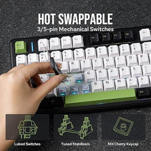 Load image into Gallery viewer, EPOMAKER X Aula F99 PRO Wireless Gaming Keyboard, Hot Swappable Custom Keyboard, 2.4GHz/Type-C/BT5.0 Mechanical Keyboard with 8000mAh Battery, RGB Backlit Gaming Keyboard (Black&amp;White&amp;Green)
