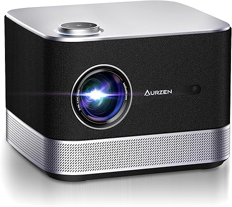 3-in-1 Projector 4K Supported, AURZEN BOOM 3 Smart Projector with WiFi and Bluetooth, 3D DoIby Audio & 36W Speakers, Auto Focus & Keystone, Netflix Official 500 ANSI Home Outdoor proyector, Black