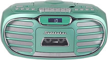 Load image into Gallery viewer, Studebaker Retro Edge Big Sound Bluetooth Boombox with CD/Cassette Player-Recorder/AM-FM Stereo Radio (Teal/SB2150TE)
